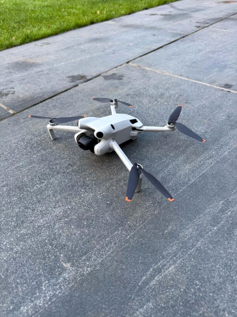 Survey drone ready for a roof inspection